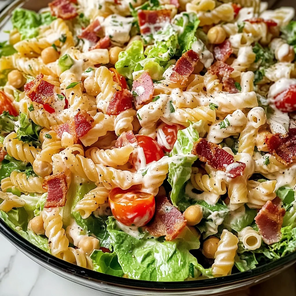 Easy High Protein BLT Pasta Salad - Homefoodkitchen