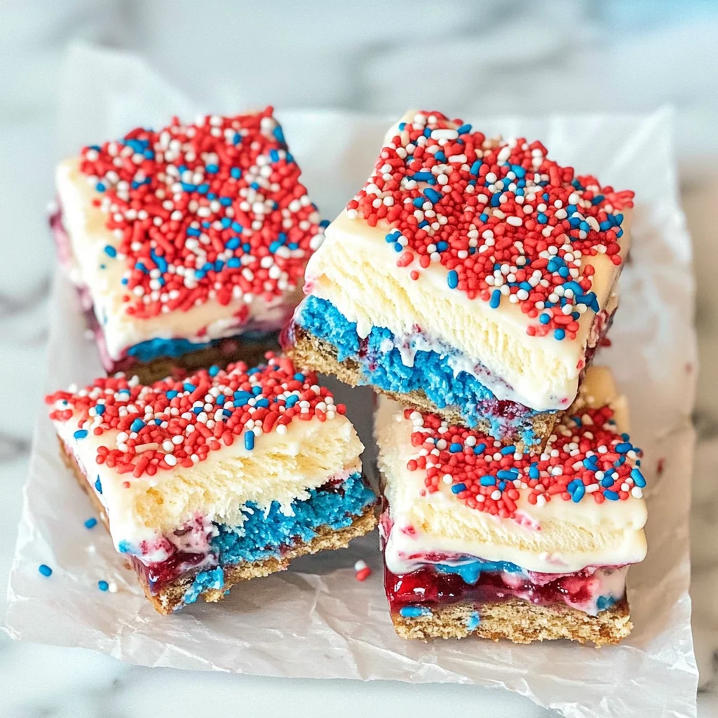 Easy Red, White and Blue Ice Cream Sandwiches