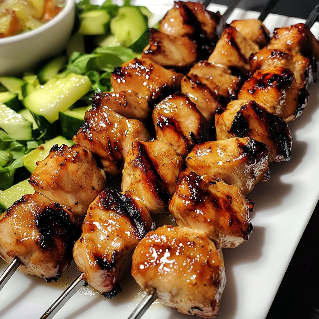 Maple Syrup Glazed Grilled Chicken Kabobs