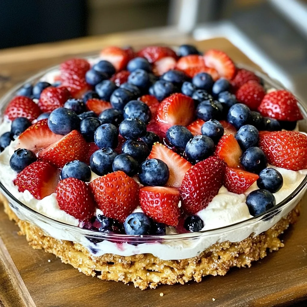 {No Bake} Berry Pretzel Dessert
